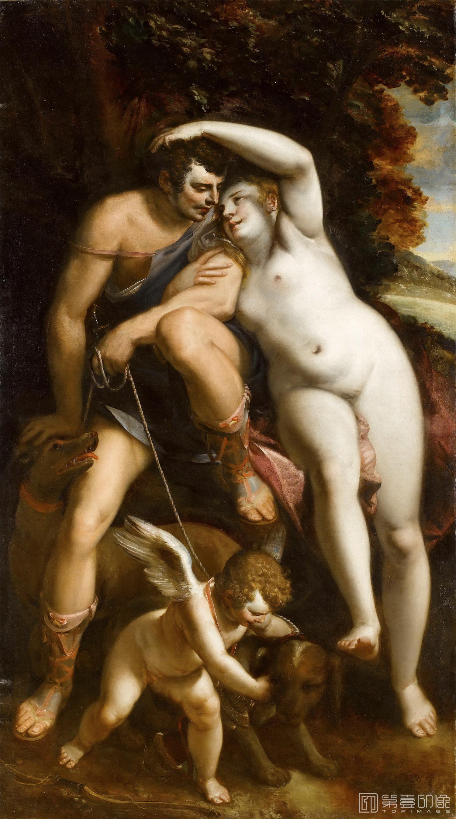油画-卢浮宫-Luca CambiasoVenus and Adonis-1270
